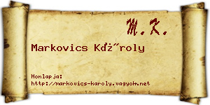 Markovics Károly névjegykártya