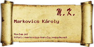 Markovics Károly névjegykártya
