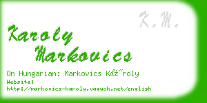 karoly markovics business card